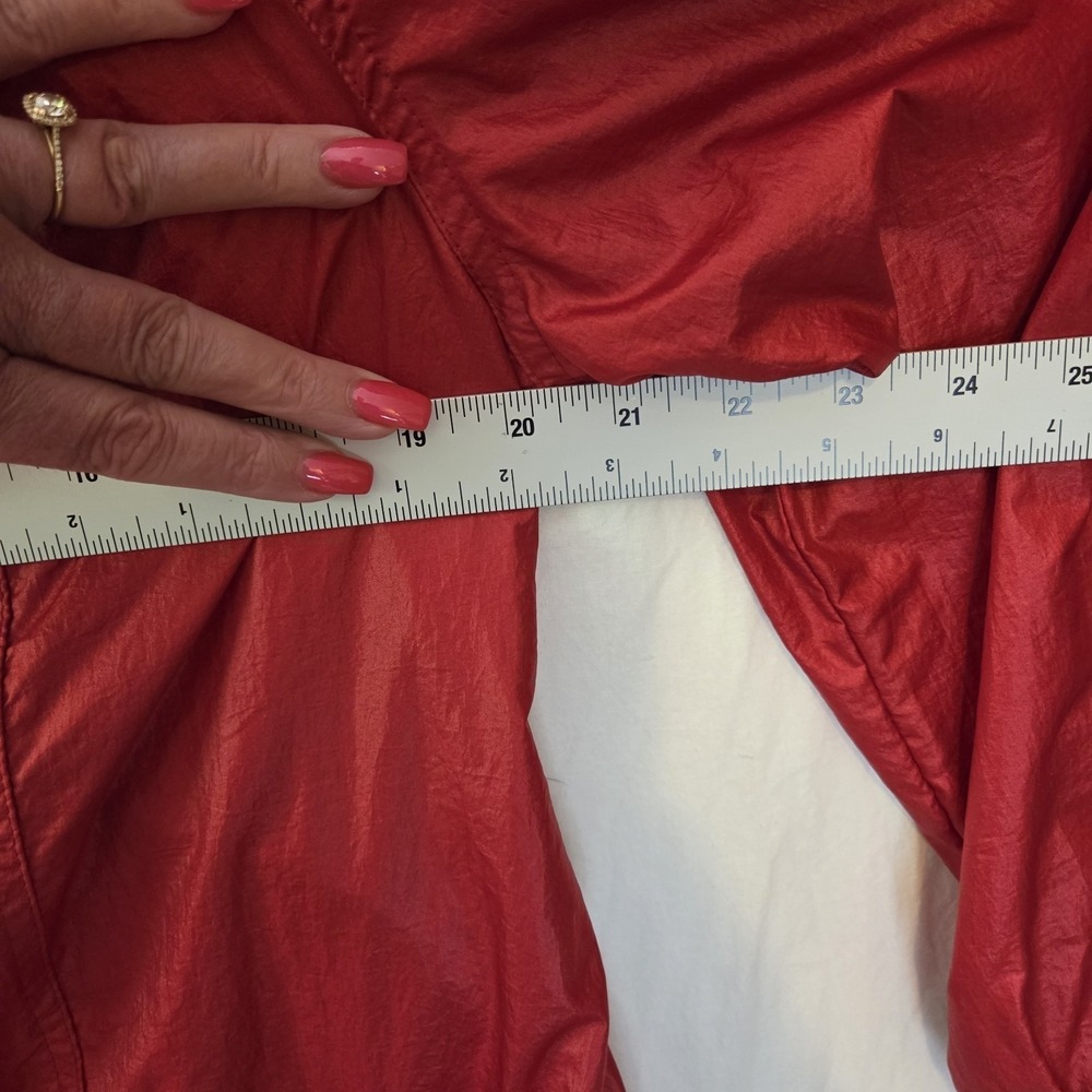 Zenergy by Chicos Lenora Womens Red Metallic Nylon Tie‎ Waist Jacket Size 2 L - Picture 11 of 13